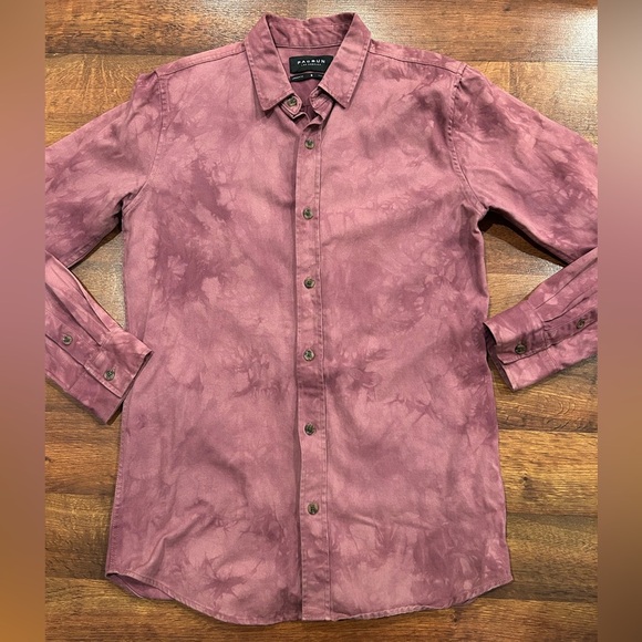 Pacsun Men Dress Shirt Size Small Light Bleached Purple 100% Cotton Tie Dye - Picture 1 of 6